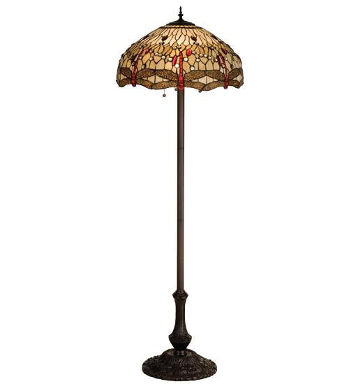 63 Inch H Tiffany Scarlet Dragonfly Floor Lamp Floor Lamps