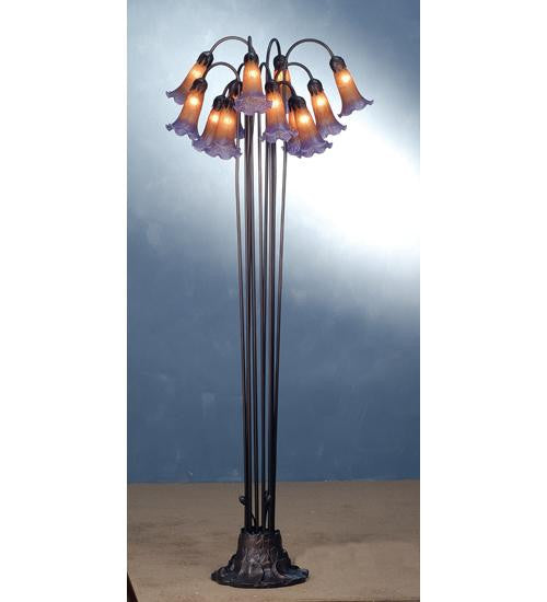 12 Lt Floor Lily Amber-Purple Floor Lamps