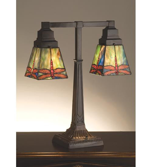 19.5 Inch H Prairie Dragonfly 2 Light Desk Lamp Table Lamps