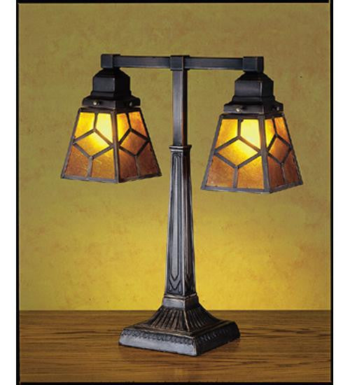 20 Inch H Diamond Mission Mica 2 Lt Desk Lamp Table Lamps