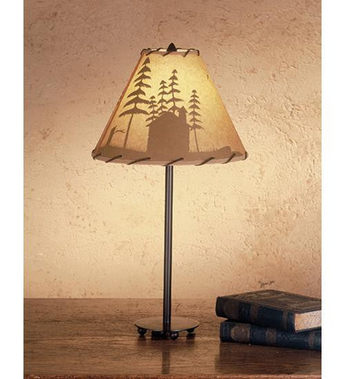 23.5 Inch H Cabin In The Woods Painted Accent Lamp Table Lamps