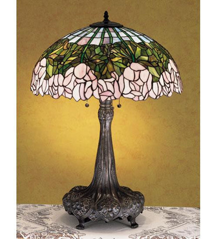 31 Inch H Cabbage Rose Table Lamp Table Lamps