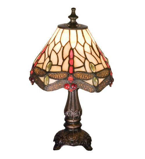 11.5 Inch H Tiffany Scarlet Dragonfly Mini Lamp Table Lamps