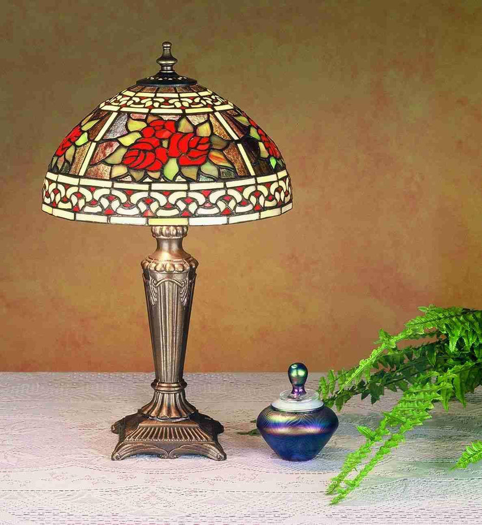 16.5 Inch H Roses & Scroll Mini Lamp Table Lamps