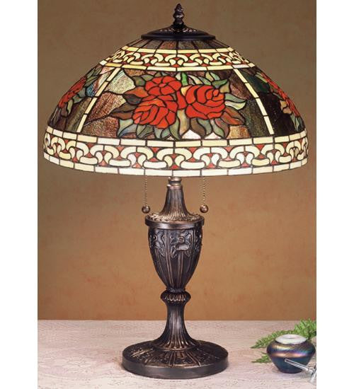 25 Inch H Roses & Scroll Table Lamp Table Lamps