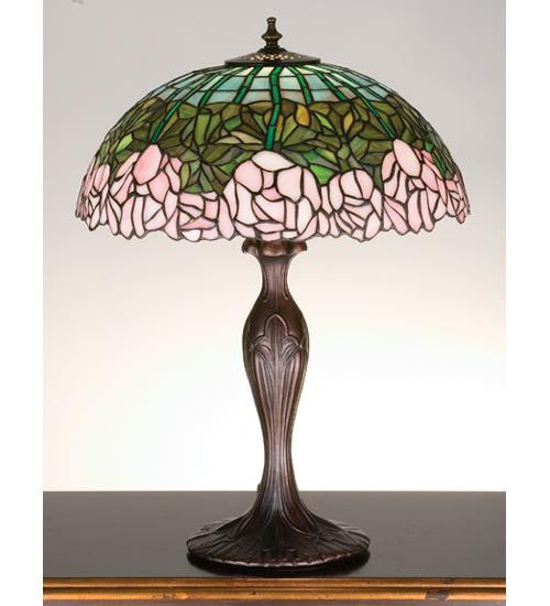 21.5 Inch H Cabbage Rose Table Lamp Table Lamps