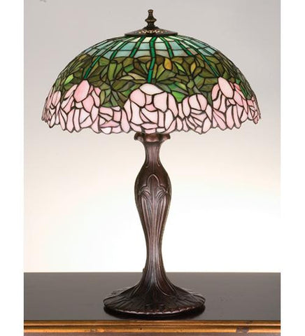 21.5 Inch H Cabbage Rose Table Lamp Table Lamps