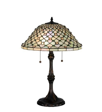 25 Inch H Diamond & Jewel Recurve Table Lamp Table Lamps