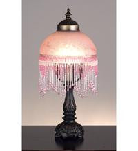 6 Inch Fringed Globe Pink & Base Table Lamps