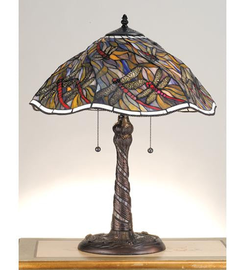 23.5 Inch H Spiral Dragonfly & Mosaic Table Lamp Table Lamps