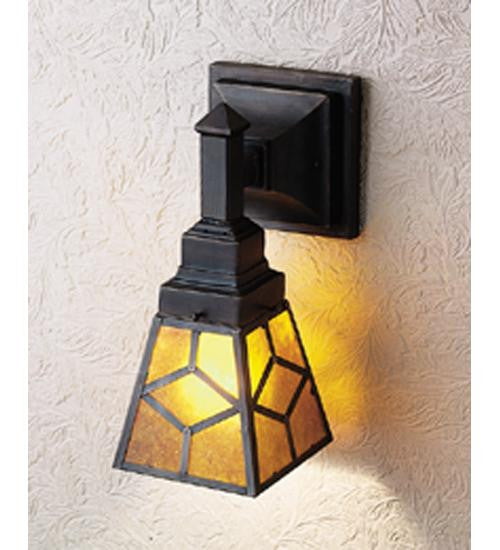 5 Inch W Diamond Mission Mica 1 Lt Wall Sconce Wall Sconces