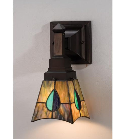 5 Inch W Mackintosh Leaf 1 Light Wall Sconce Wall Sconces