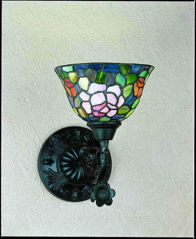 8 Inch W Tiffany Rosebush Wall Sconce Wall Sconces