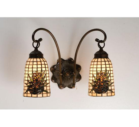 14.5 Inch W Pinecone 2 Lt Wall Sconce Wall Sconces