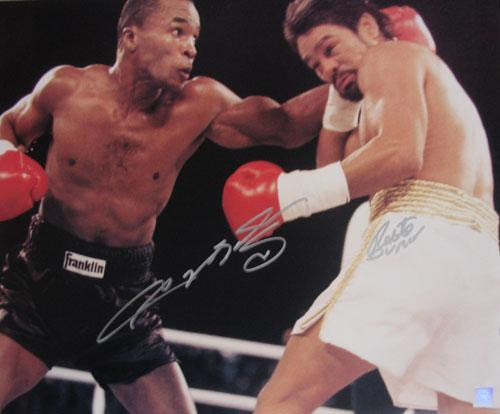 SUGAR RAY LEONARD & ROBERTO DURAN - DUAL SIGNED 16X20 PHOTO