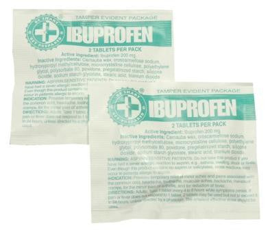 100 Ibuprofen Packs with 2 Tablets