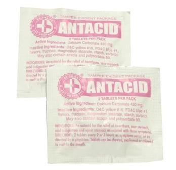 100 Antacid Packs with 2 Tablets