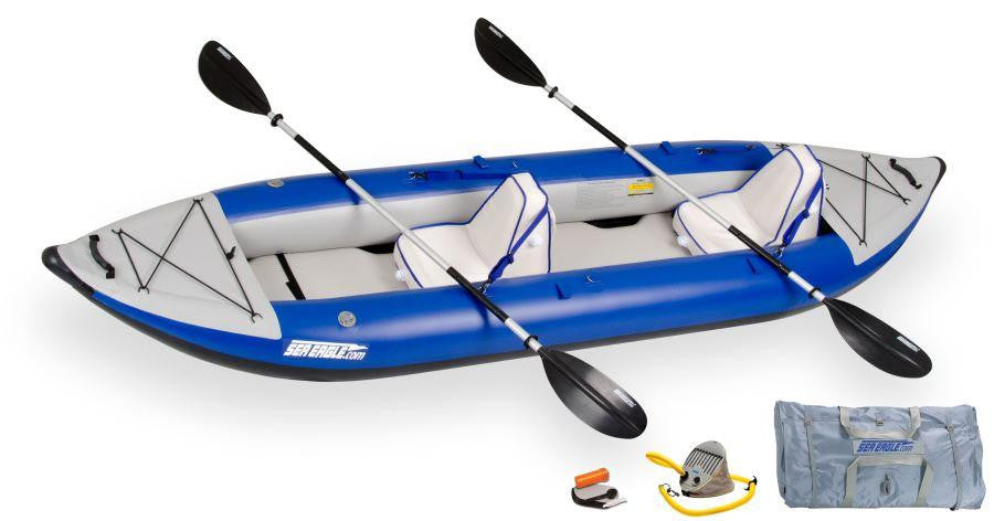 Sea Eagle 380X Deluxe Kayak Package Includes Seats Paddles and Pump