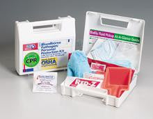 30 piece Bloodborne pathogen-personal protection kit w- 6-piece CPR pack- plastic case- 1 ea.