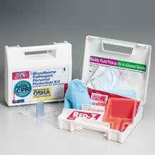 25 piece Bloodborne pathogen-personal protection kit with Microshielde CPR faceshield- plastic case- 1 ea.