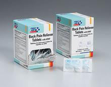 Back pain reliever tablets- 125 2-packs- 250 tablets per dispenser box