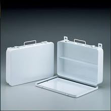 36 Unit- empty metal case- 1 shelf- hinged w- gasket- 13-1-2 in. x9-1-16 in. x2-3-8 in. - horizontal- 1 ea.