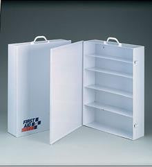 5 Shelf industrial cabinet- empty metal case w- swing out door- 19-1-2 in. x26 in. x5-1-2 in. - 1 ea.