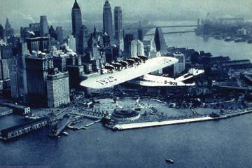 A Flying boat over Battery Park 20x30 poster