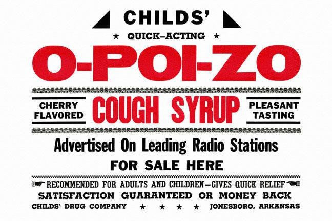 Childs Quick Acting O-Poi-Zo Cough Syrup 20x30 poster