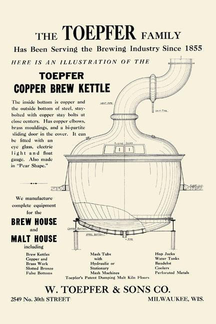 Toepfer Copper Brew Kettle 20x30 poster