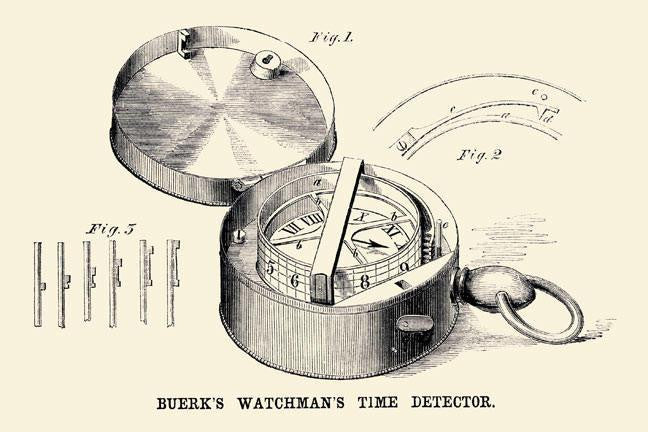 Buerks Watchmans Time Detector 20x30 poster