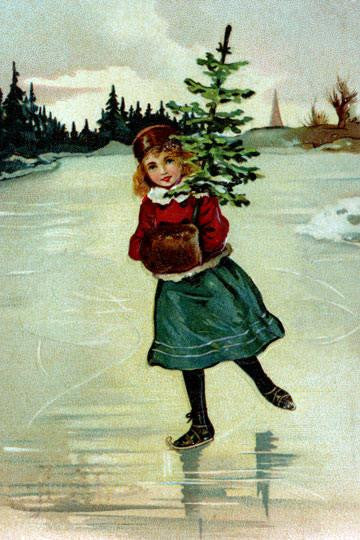 Christmas Ice Skate 20x30 poster