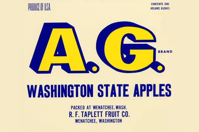 A.G. Brand Washington State Apples 20x30 poster