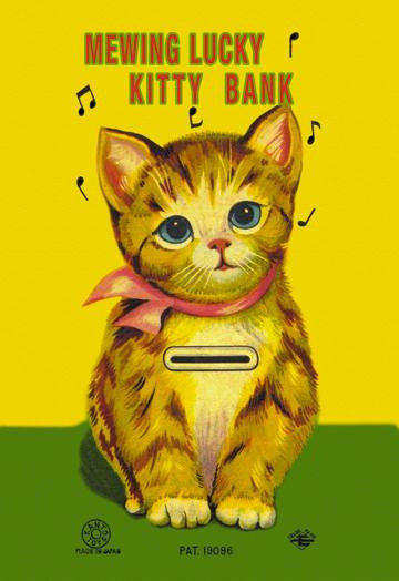 Mewing Lucky Kitty Bank 20x30 poster