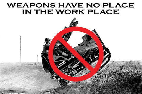 Weapons have no place 20x30 poster