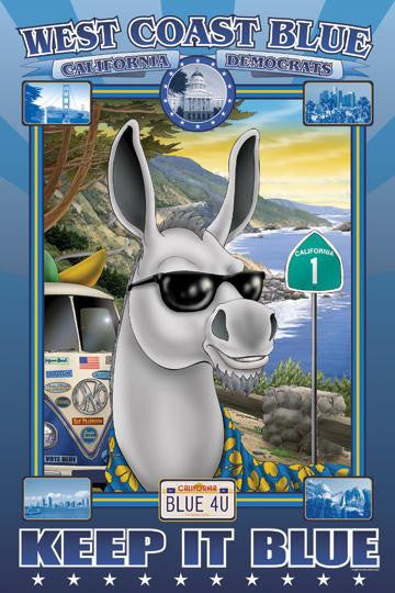 West Coast Blue - California Democrats 20x30 poster