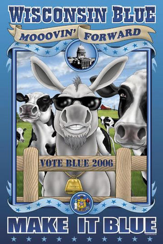 Wisconsin Blue - Mooven Forward 20x30 poster