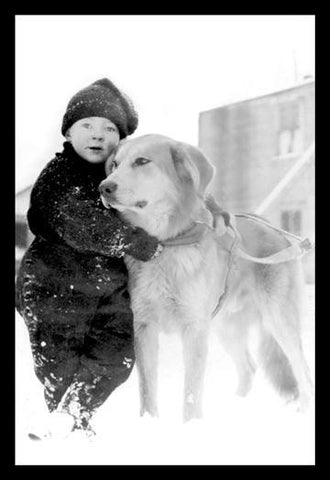 Child with Dog in Alaska 20x30 poster