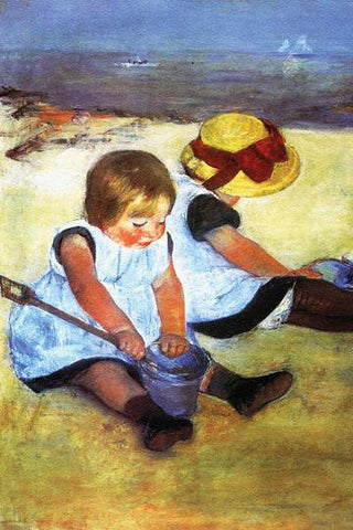 Children Playing on the Beach 20x30 poster