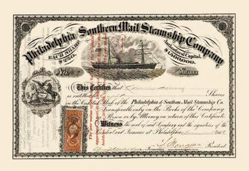 Philadelphia and Sothern Mail Steamship Company 20x30 poster