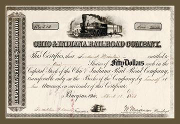 Ohio and Indiana Railroad Company 20x30 poster