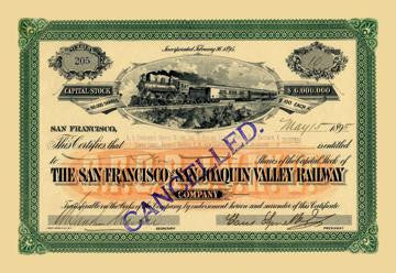 The San Francisco and San Joaquin Valley Railway 20x30 poster