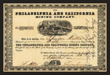 The Philadelphia and California Mining Company 20x30 poster