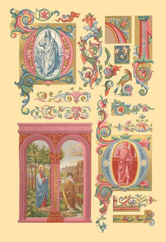 Renaissance Design with Figures 20x30 poster