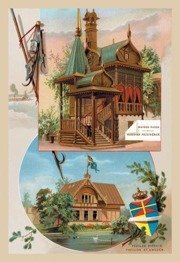 Russian Residence and the Pavilion of Sweden at the Paris Exhibition, 1889 20x30 poster