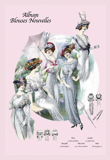 Album Blouses Nouvelles: With Hats and Parasols 20x30 poster