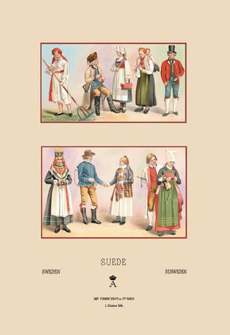 Peasant Fashions of Sweden and Norway 20x30 poster