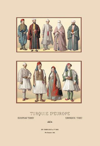 Assorted Fashions of European Turkey 20x30 poster