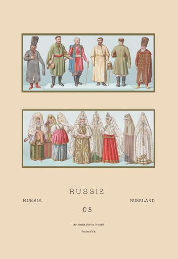 Russian Historical Figures and Popular Costumes #1 20x30 poster