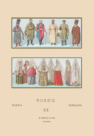 Russian Historical Figures and Popular Costumes #1 20x30 poster